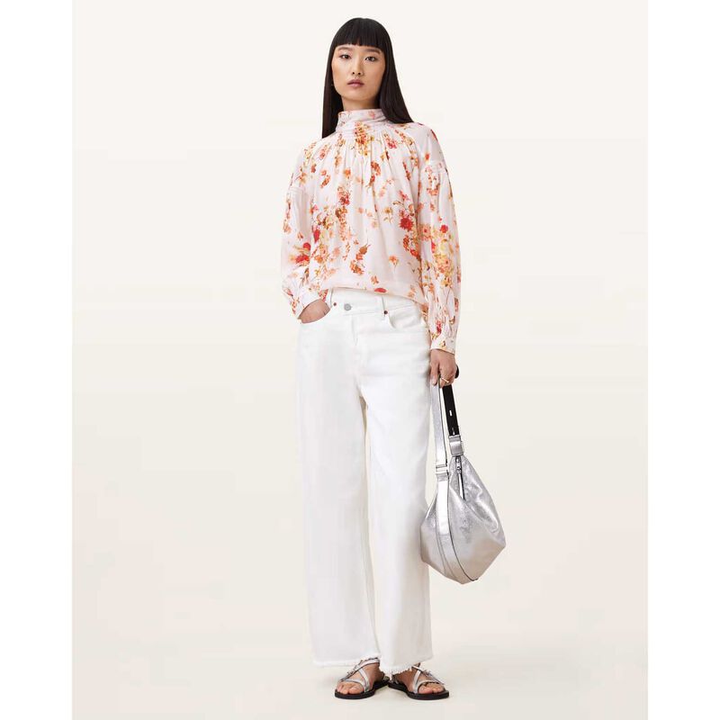 AllSaints Pearla High Neck Floral Print Top image number 3